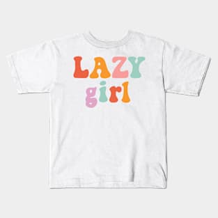 Lazy girl. Retro style Kids T-Shirt